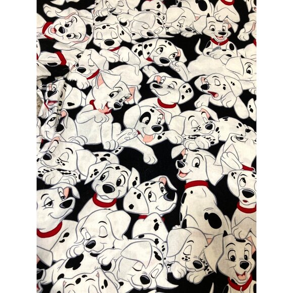 Disney 101 Dalmatians Print Scrub Top S V-Neck Womens Cotton Blend Size S - Picture 1 of 9